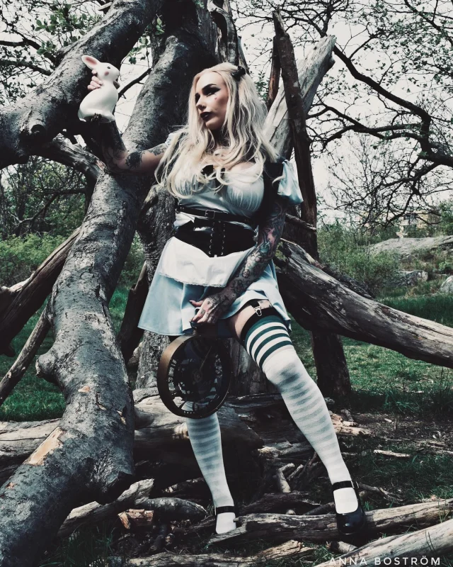 “Oh, you can’t help that,” said the Cat: “we’re all mad here. I’m mad. You’re mad.” 
”How do you know I’m mad?” said Alice. 
”You must be,” said the Cat, or you wouldn’t have come here.”

—————————————————————————
#aliceinwonderland #wonderland #wereallmadhere #madasahatter #madhatter #alice #wonderlandart #thelightelf #cheshirecat #whiterabbit #lewiscarroll #madness #tattoos #modeling #inked #inkedgirlsofig